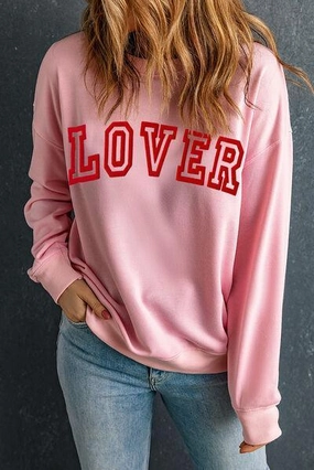 Lover Crew Neck Blush Pink Sweatshirt