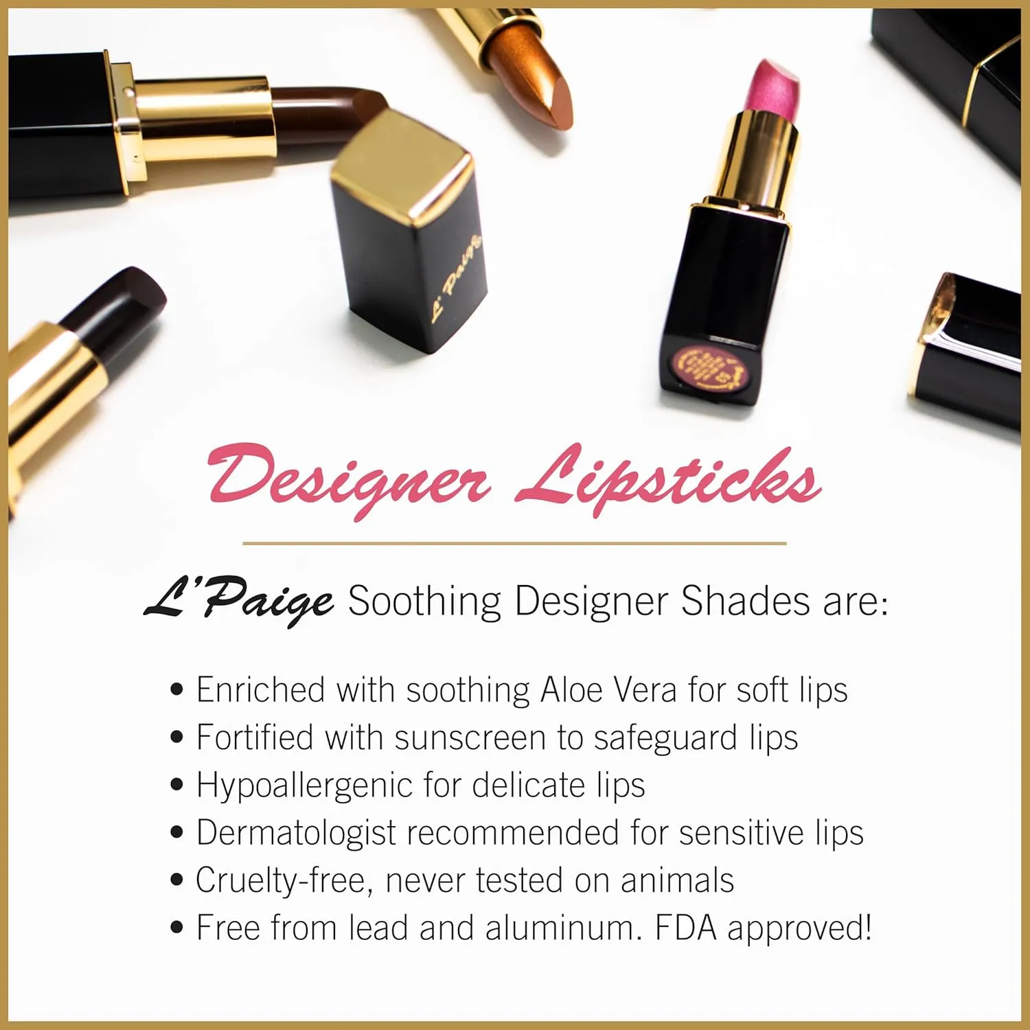 L'Paige L45 - ICY MAUVE Designer Lipstick | Aloe Vera-Based, Long-Lasting, Moisturizing | Cool Mauve with Frosted Satin Pearl Finish