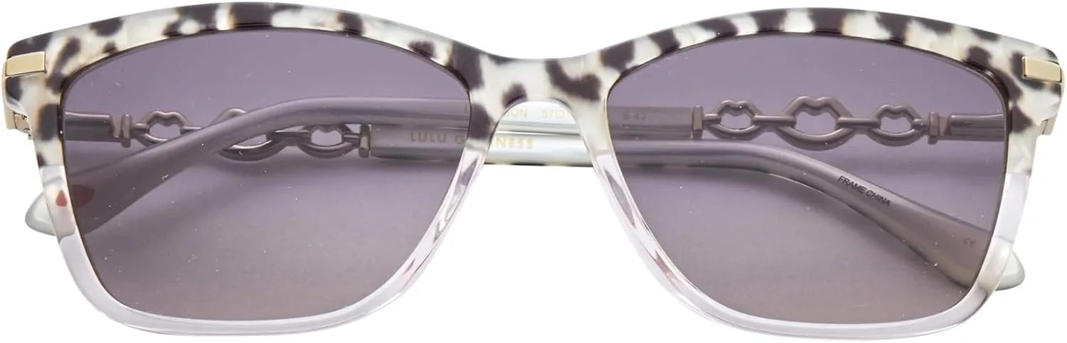 Lulu Guinness L195 Square Sunglasses for Women, 57 mm, UV400 Protection
