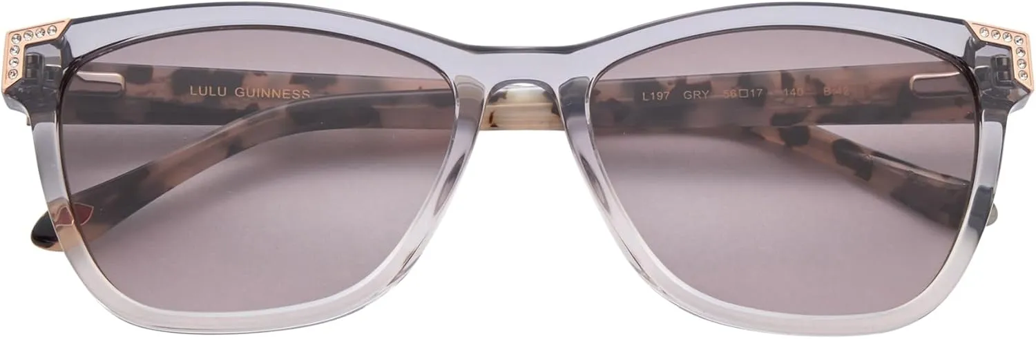 Lulu Guinness L197 Square Sunglasses for Women, 56 mm, UV400 Protection