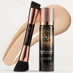 LUMINESS Spray Airbrush Foundation Makeup, Shade 010 - Lightweight, Full Coverage Foundation for Face, Neck & Body - Water-Based Concealer for Seamless Blending, Natural-Looking Finish, 2.36 fl oz