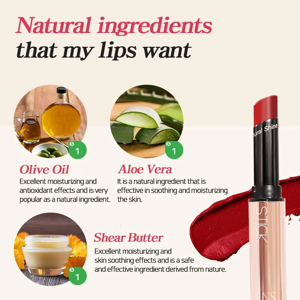 Lux Triple Cure Lipstick Venus (Deep Red) (0.12oz) Natural Tinted Korean Lip Balm, Petroleum/Paraben Free natural ingredients moisturizing   exfoliating   coloring all at once,lip balm hydrating