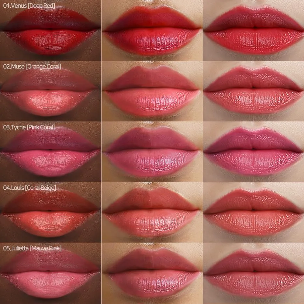 Lux Triple Cure Lipstick Venus (Deep Red) (0.12oz) Natural Tinted Korean Lip Balm, Petroleum/Paraben Free natural ingredients moisturizing   exfoliating   coloring all at once,lip balm hydrating