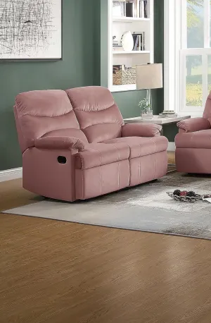 Luxurious Velvet Blush Pink Color 2 Seater Manual Recliner Loveseat Couch Manual Motion Plush Armrest Living Room Furniture 1pc Loveseat Couch