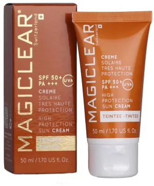 Luxury TINTED Sunscreen for face SPF 50 PA     Like BB cream with spf hight protection. Moisturizer Organic Mineral Anti age Facial daily Sunblock Best Swiss brand Magiclear 1.7 Oz