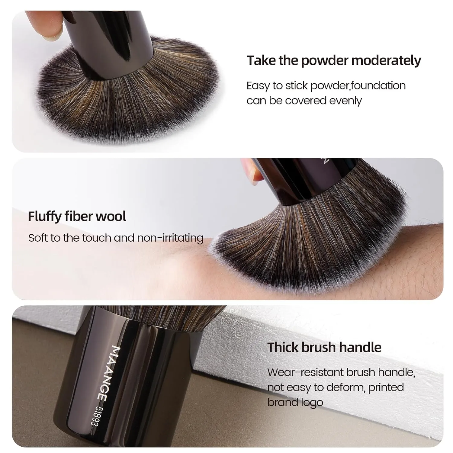 MAANGE 8 Pcs Makeup Brushes with Bag, Double-End Multi-functional Makeup Brushes for Blending Liquid Powder Concealer Cream Blush Buffe, Black