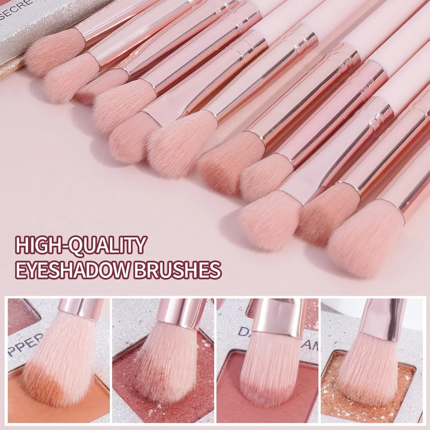 MAANGE Makeup Brushes, 41 Pcs Premium Synthetic Makeup Brush Set Contour Blush Concealers Eye Shadow Eyeliner Blending Make Up Brush Kit (Pink, 41 Piece Set)
