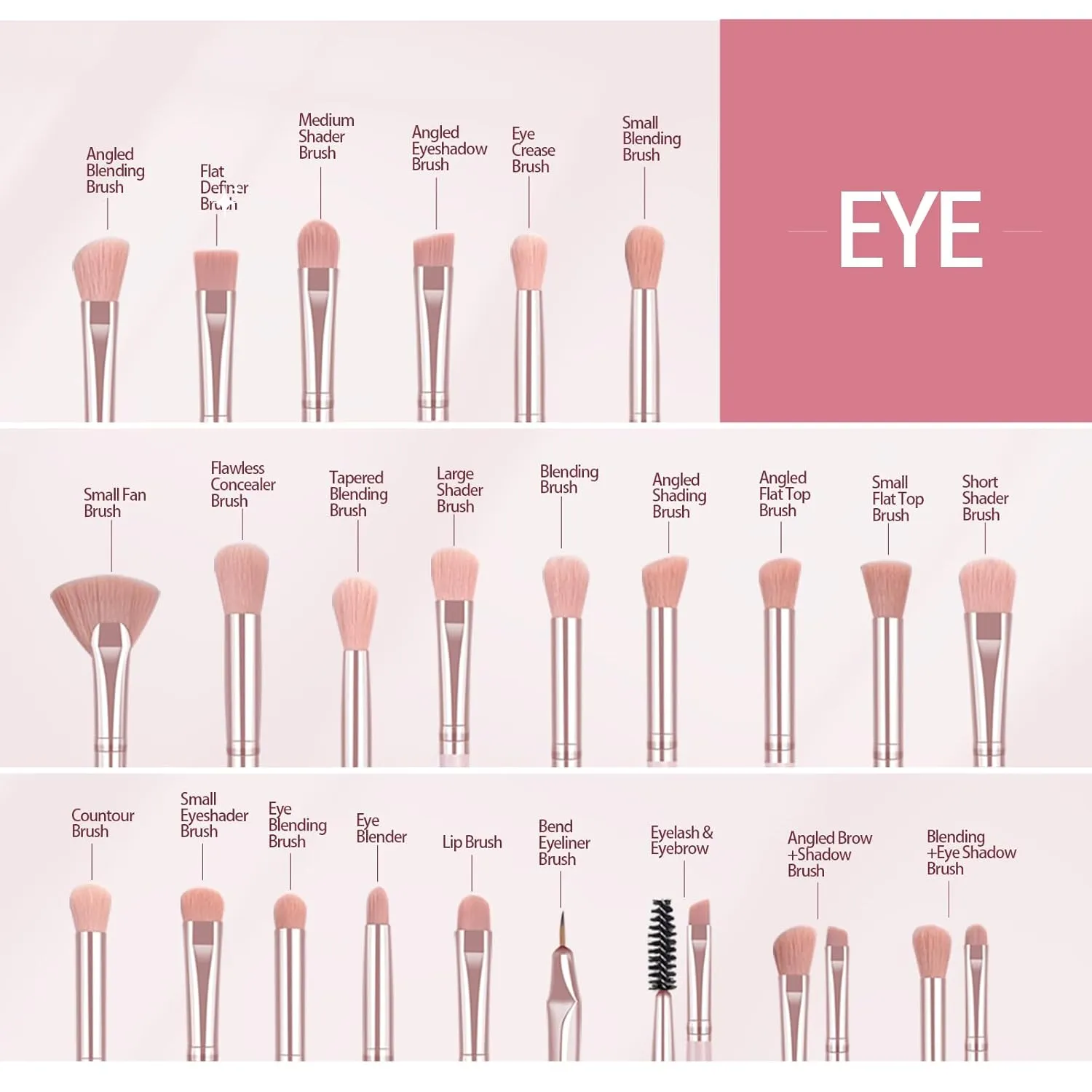 MAANGE Makeup Brushes, 41 Pcs Premium Synthetic Makeup Brush Set Contour Blush Concealers Eye Shadow Eyeliner Blending Make Up Brush Kit (Pink, 41 Piece Set)