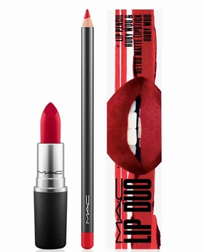 MAC Lip Duo : Lip Pencil Ruby Wood and Retro Matte Lipstick Ruby Wood.