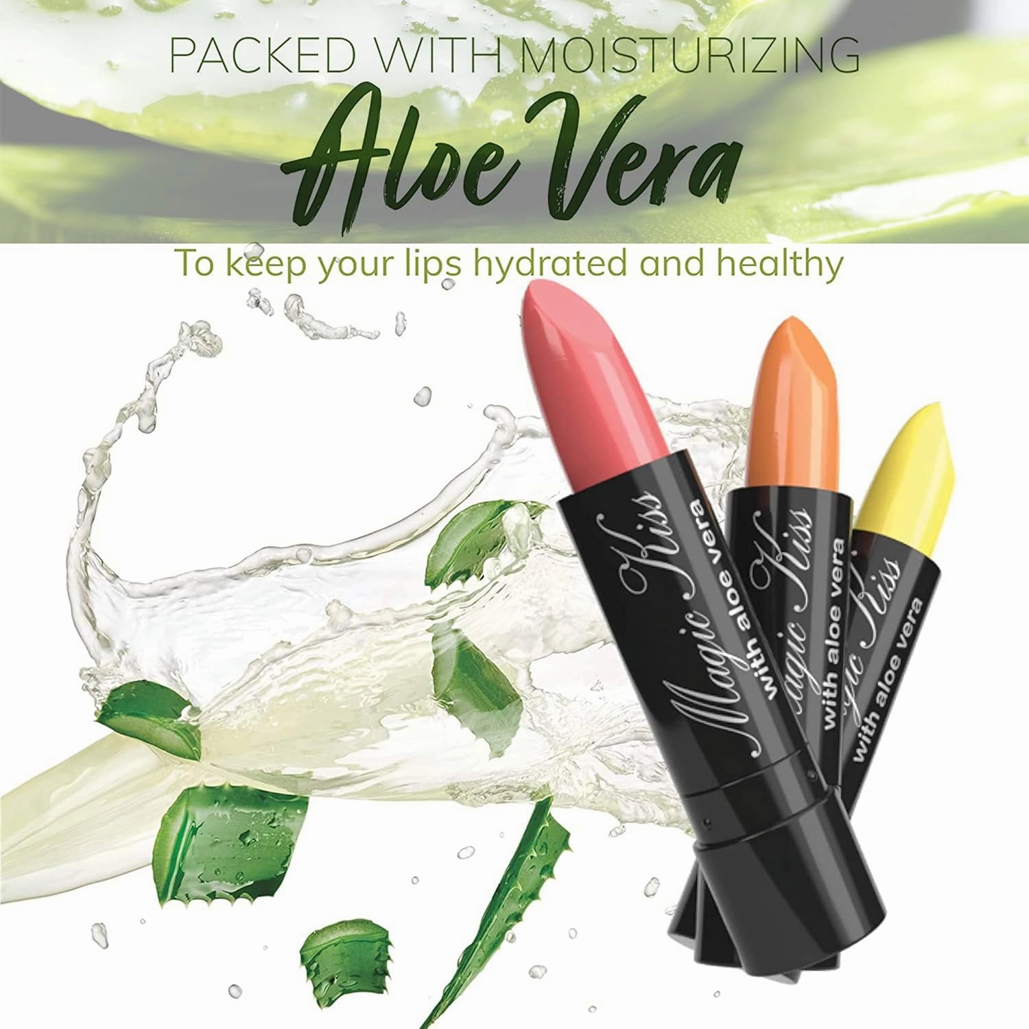 Magic Kiss Lipstick Set Aloe Vera Color Changing 6 Pack MADE IN USA (Red)