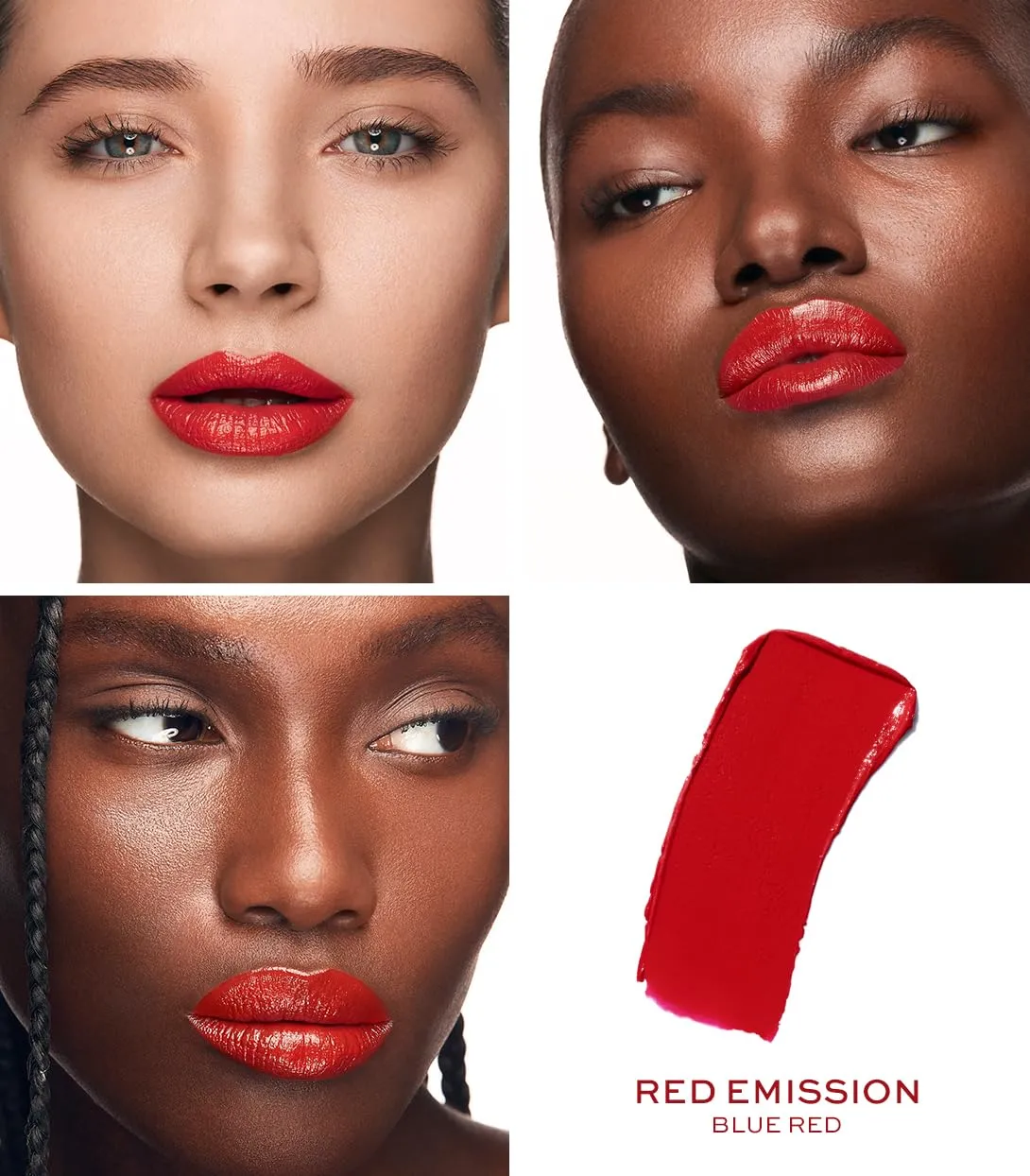 MAKE Beauty Cream Supreme Long-Lasting Lipstick. High Impact Hydrating Lip Color with Emollient Moisturizing Formula. Creamy Semi-Glossy Lipstick - Shade, Red Emission