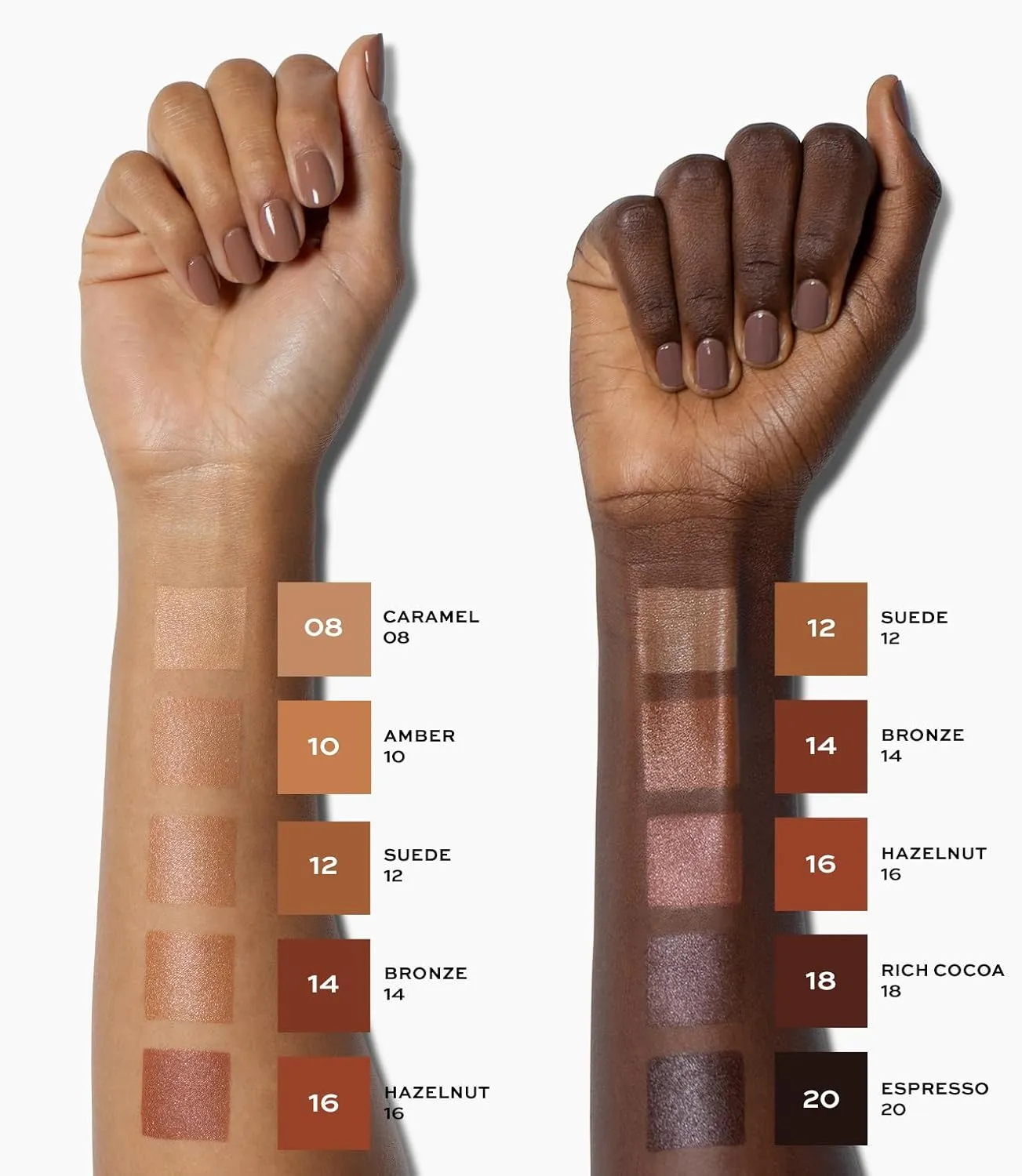 MAKE Beauty Diffusion Dew Skin Tint. Sheer to Medium Coverage Radiant Finish. Blurring, Smoothing, and Brightening for Glowing Complexion. Enhanced with Niacinamide and Adenosine. Tan 06