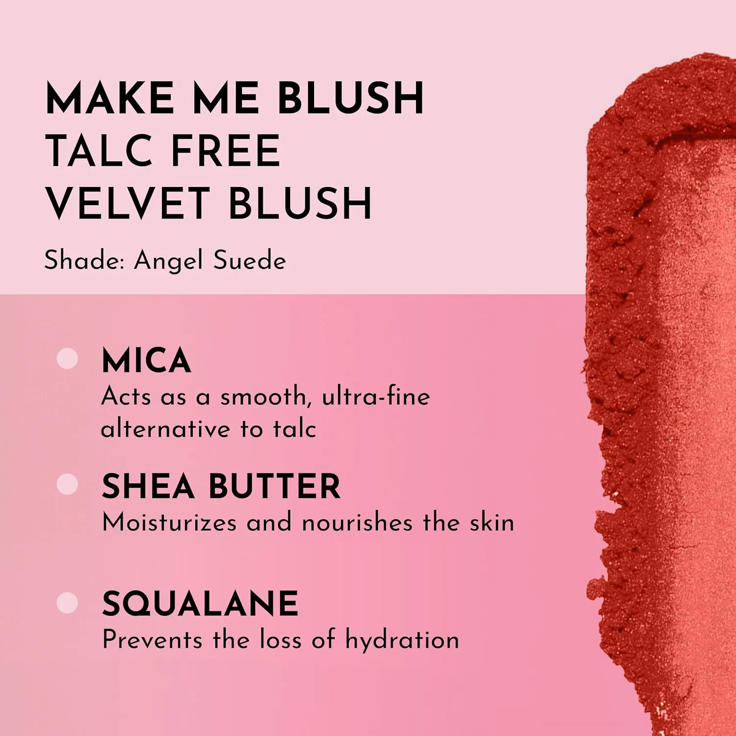 Make Me Blush Talc Free Velvet Blush, Angel Suede, Pink, 0.18 Ounce