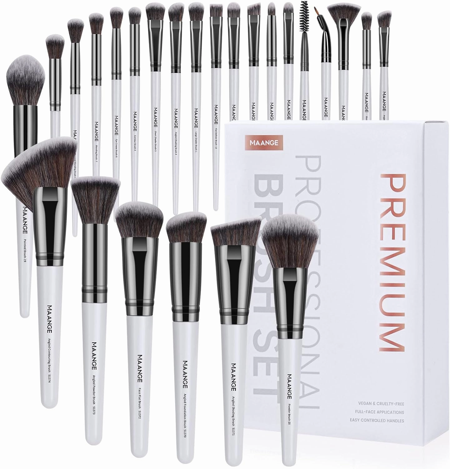 Make up Brushes Set 25Pcs Professional Makeup Brushes Foundation Blush Angle Eyeliner Blending Concealers Eyeshadow Brush Premium Synthetic Makeup Brush Set with Gift Box(Brown)