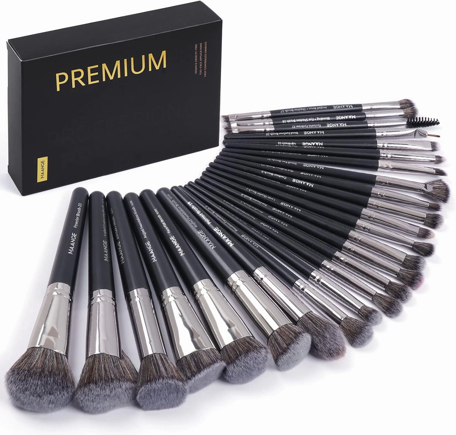 Make up Brushes Set 25Pcs Professional Makeup Brushes Foundation Blush Angle Eyeliner Blending Concealers Eyeshadow Brush Premium Synthetic Makeup Brush Set with Gift Box(Brown)