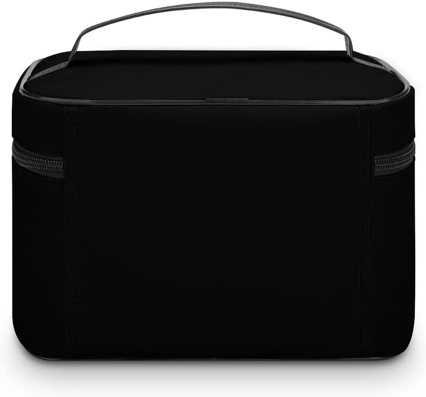 Makeup Bag, Black Solid Color Travel Cosmetic Bag Makeup Organizer Case Large Capacity Portable Zipper Toiletry Bag for Women