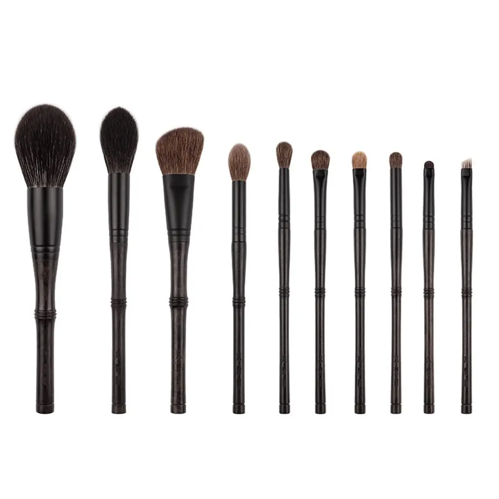 Makeup Brush-10 Pcs Ebony Brushes(1,D)