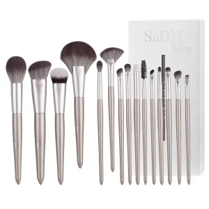Makeup Brush Set (15 Pieces) - Includes Foundation, Powder, Concealers, Highlighter, Contour, Eye Shadows & Blush Makeup Brushes - Face & Eye Make Up Brushes with Synthetic Bristles