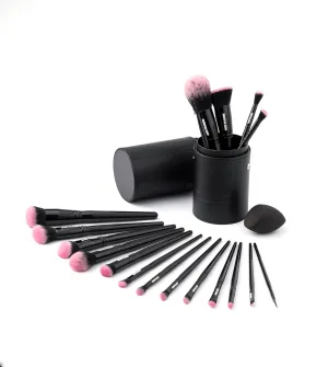 Makeup Brush Set Professional 18 Pieces with Case Soft Vegan & Cruelty-Free Synthetic Bristles Ideal for Liquid, Powder, Cream & Bronzer Blender, Blush, Eyeshadow for Face & Eye Coverage