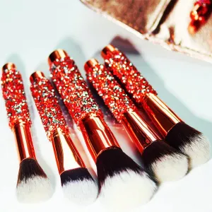 Makeup Brushes 10pcs Makeup Brushes Set Premium Synthetic Foundation Brushes Blending Face Powder Eye Shadow Concealer Make Up Brushes Tool Kit with Diamond Handle Rose Golden