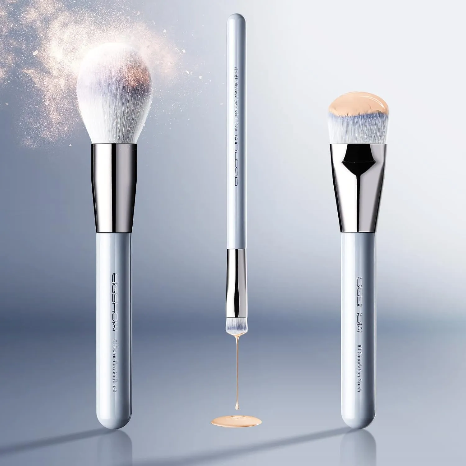 Makeup Brushes, EIGSHOW 15pcs Professional Makeup Brush Set Premium Synthetic Kabuki Brush Foundation Contour Concealers Blush Eye Shadow Brush Kit With Case, Guide Best Gift for Women, Travel Set
