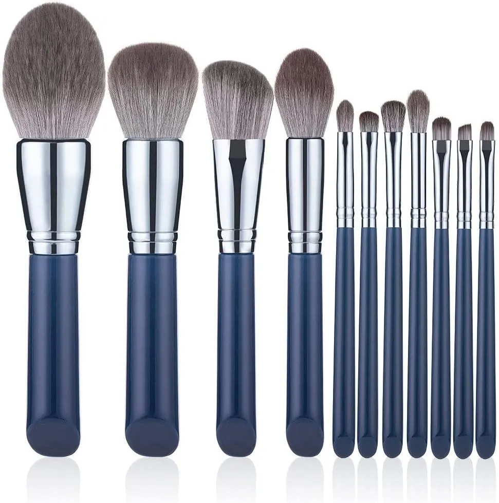 Makeup Brushes Premium Synthetic Foundation Powder Concealers Eye Shadows Makeup 11 Pcs Brush Set, Rose Golden, with Case