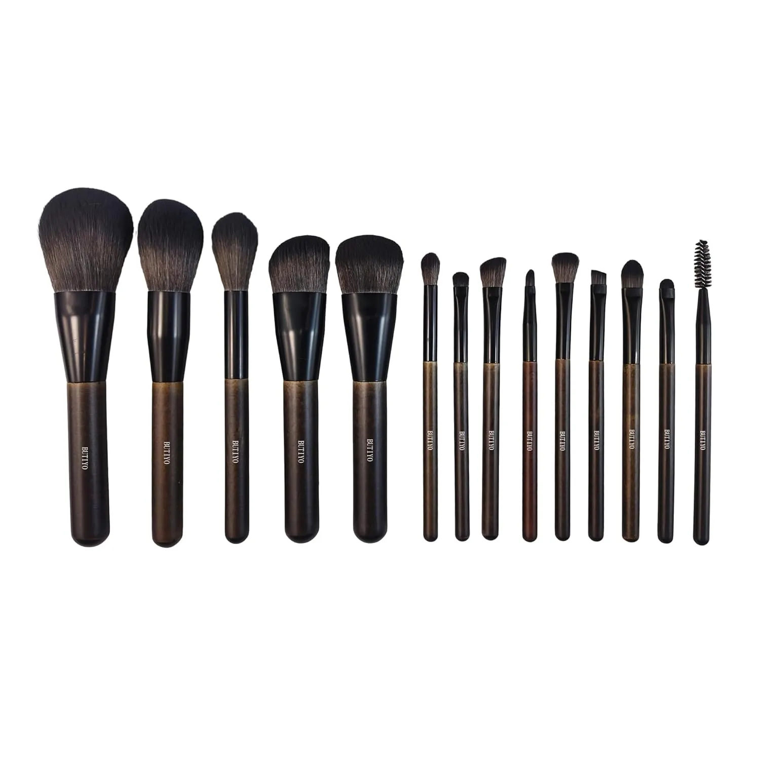 Makeup Brushes Set BUTIYO 14 Pcs Synthetic Foundation Powder Concealers Eye shadows Blush Makeup Brushes with black (14 PCS) FB002