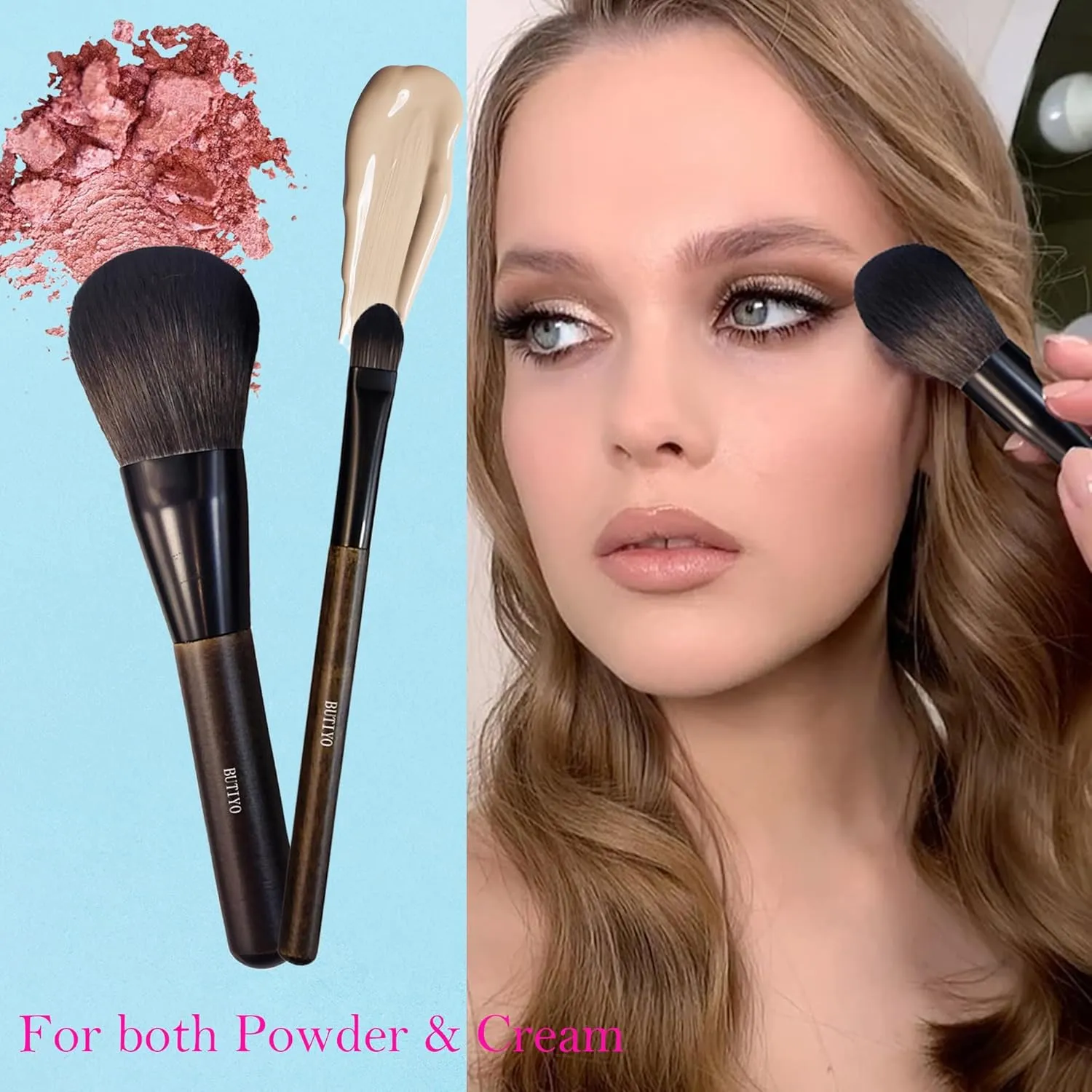 Makeup Brushes Set BUTIYO 14 Pcs Synthetic Foundation Powder Concealers Eye shadows Blush Makeup Brushes with black (14 PCS) FB002