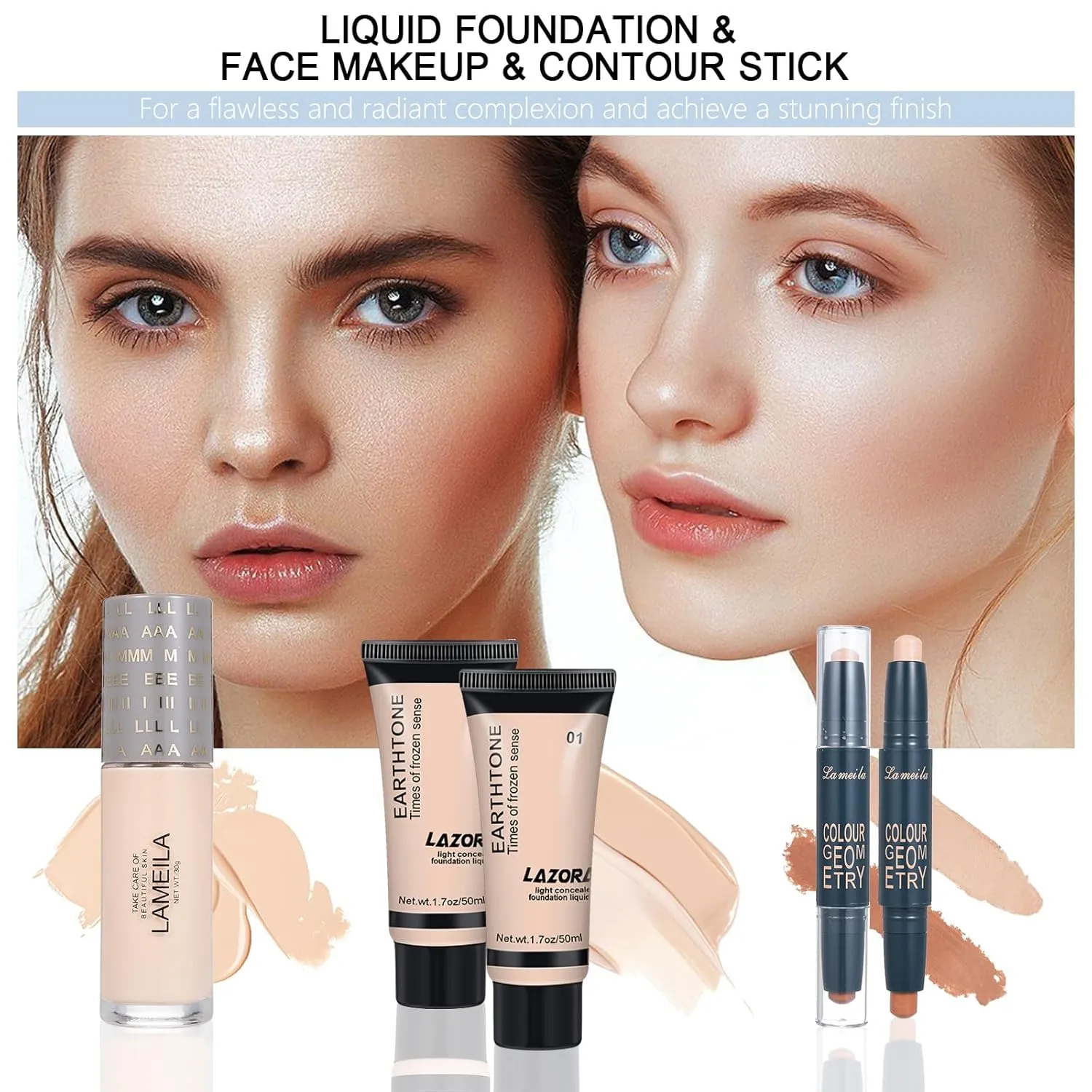 Makeup Kit Full Kit for Women Makeup Kit Full Kit for Teenagers Eyeshadow Palette Lip Gloss Foundation Mascara Eyeliner Cosmetic Brushes Cosmetic Bag etc. (20Middle)