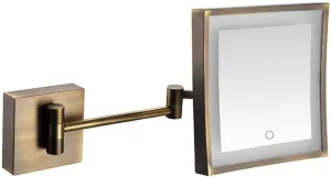 Makeup Mirror Vanity Mirror Vanity Mirrors,Square Touch LED Single-Sided Makeup Mirror with Light Folding Extension Mirror Bathroom Wall-Mounted Magnifying Beauty Mirror Cosmetic Mirror ( Color : A ,