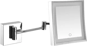 Makeup Mirror Vanity Mirror Vanity Mirrors,Square Touch LED Single-Sided Makeup Mirror with Light Folding Extension Mirror Bathroom Wall-Mounted Magnifying Beauty Mirror