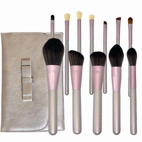 Makeup Brush Set 12 Pcs Premium Synthetic Foundation Powder Concealers Eye shadows Blush Makeup Brushes with Silver Storage Bag for women&girl（Silver Purple,12 Piece Set)