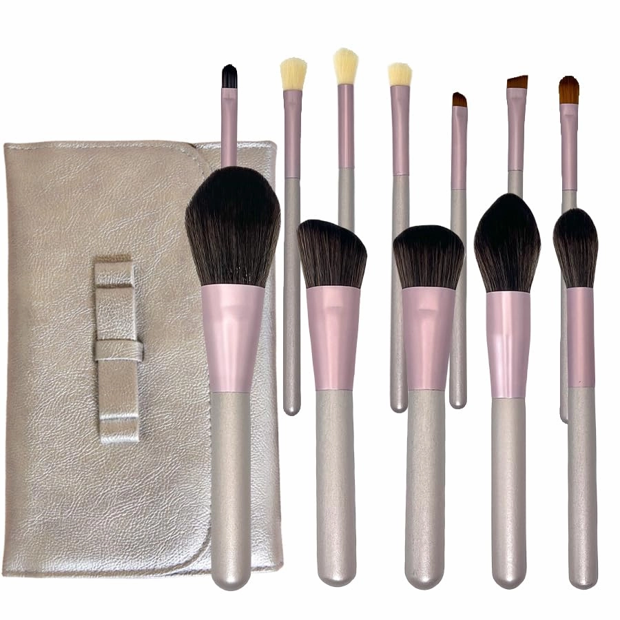 Makeup Brush Set 12 Pcs Premium Synthetic Foundation Powder Concealers Eye shadows Blush Makeup Brushes with Silver Storage Bag for women&girl（Silver Purple,12 Piece Set)