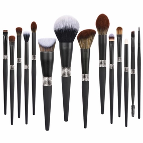 Makeup Brush Set 14 Pcs Premium Synthetic Foundation Powder Concealers Eye shadows Blush Makeup Brushes (14 makeup brushes)