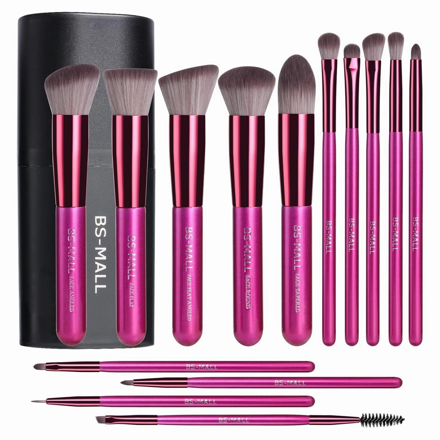 Makeup Brushes Premium Synthetic Foundation Powder Concealers Eye Shadows 14 Pcs Purple