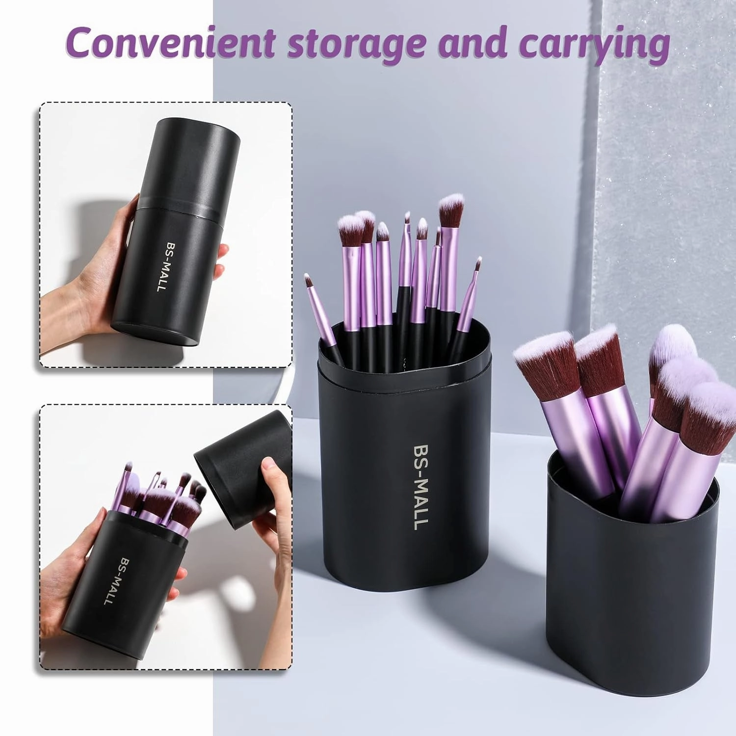 Makeup Brushes Premium Synthetic Foundation Powder Concealers Eye Shadows 14 Pcs Purple