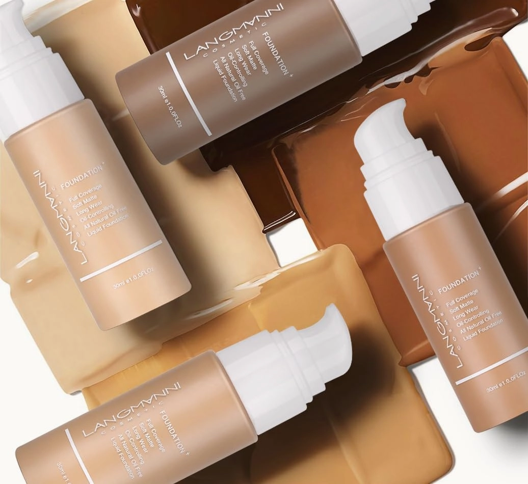Makeup Liquid Foundation Matte Oil Control Concealer Foundation European and American Makeup Full Coverage Long-Lasting Waterproof Non-Sticky (12, 1)