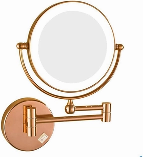 Makeup Mirror Vanity Mirror Bathroom Wall Mount Mirror,LED Makeup Mirror Folding Telescopic Beauty Mirror Magnification for Dressing Tables Bedroom Cosmetic Mirror