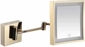 Makeup Mirror Vanity Mirror Vanity Mirrors,Square Touch LED Single-Sided Makeup Mirror with Light Folding Extension Mirror Bathroom Wall-Mounted Magnifying Beauty Mirror Cosmetic Mirror ( Color : Zirc