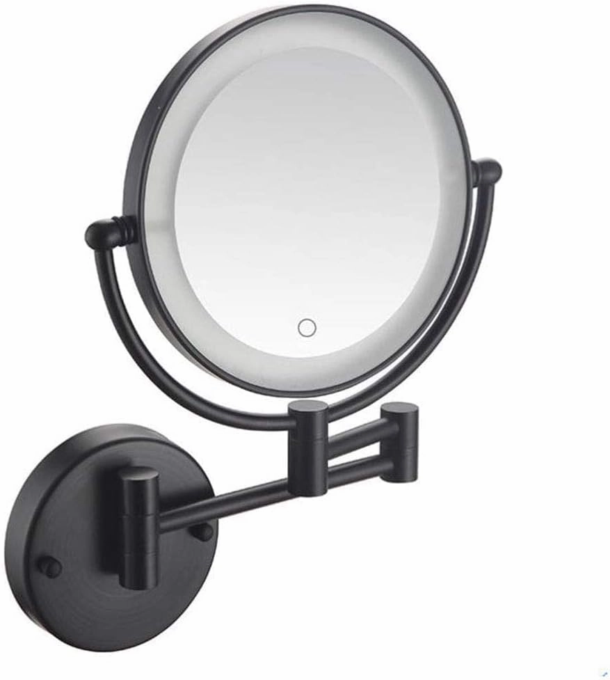 Makeup Mirror Vanity Mirror Wall Mounted Mirror,Bathroom Vanity Mirror Folding Rotating Telescopic Mirror Double-Sided Magnifying Beauty Mirror for Hotel Bathroom Cosmetic Mirror(B)