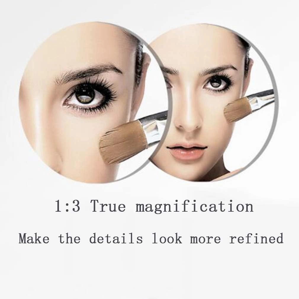 Makeup Vanity Mirror,LED Lighted Two-Sided Bathroom Mirror 3X Magnification Wall Mounted Beauty Mirror Extendable Cosmetic Mirror Hardwired Connection,Black(Rose Gold)