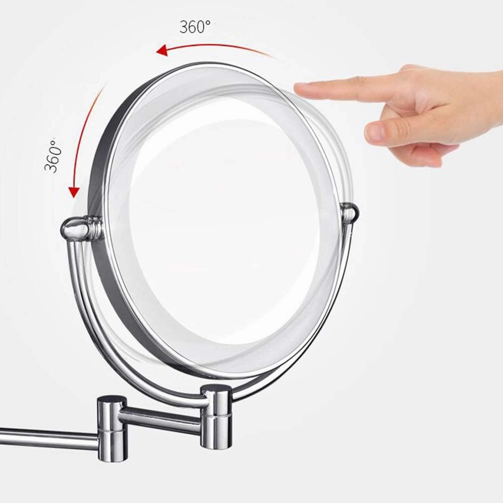 Makeup Vanity Mirror,LED Lighted Two-Sided Bathroom Mirror 3X Magnification Wall Mounted Beauty Mirror Extendable Cosmetic Mirror Hardwired Connection,Black(Rose Gold)