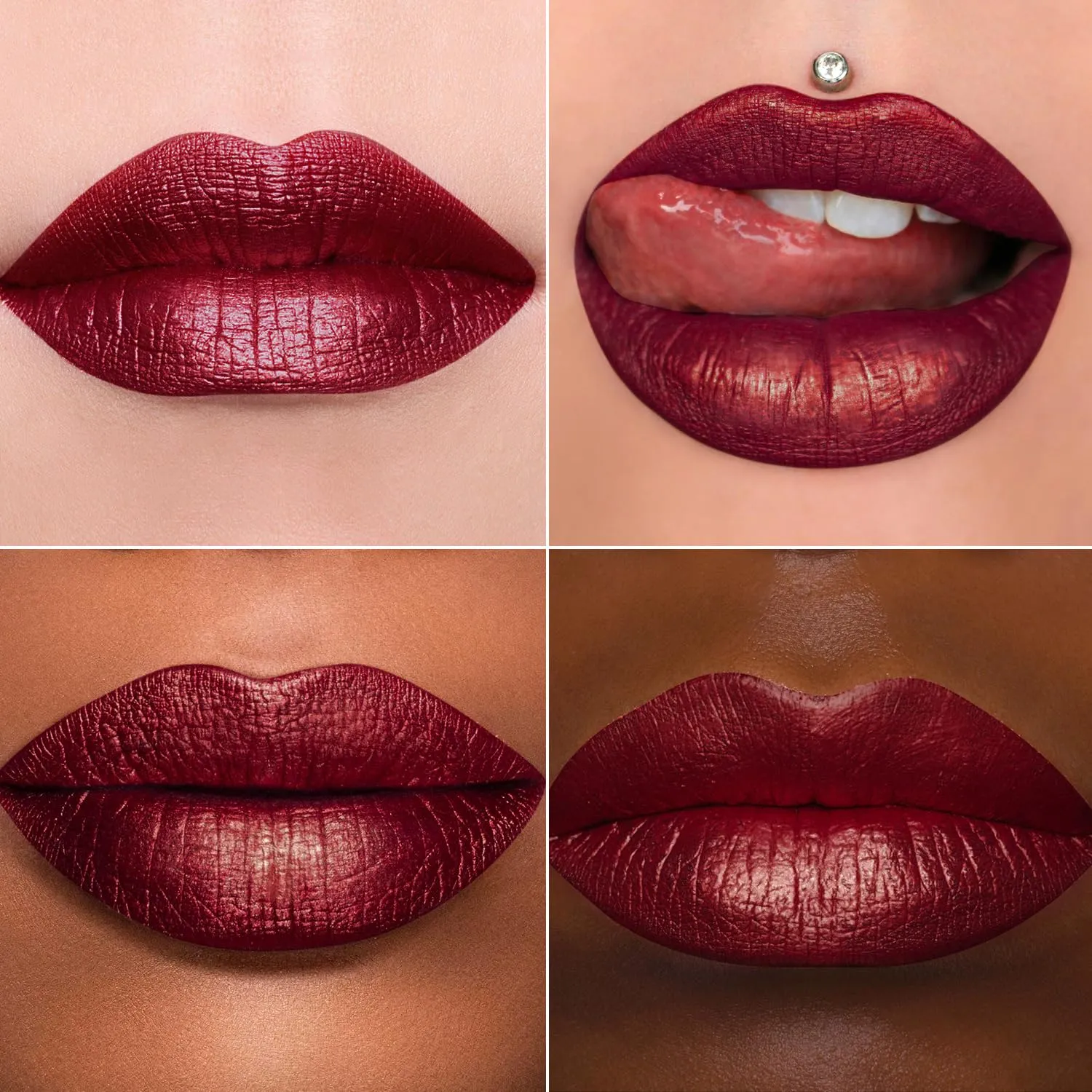 MAKI YIKA 3Pc Metallic Lipstick Long Lasting Nude Pink Red Glitter Lipsticks High Shine Lipstick No Smudge No Transfer Liquid Lip Gloss (Nude/Pink/Red)