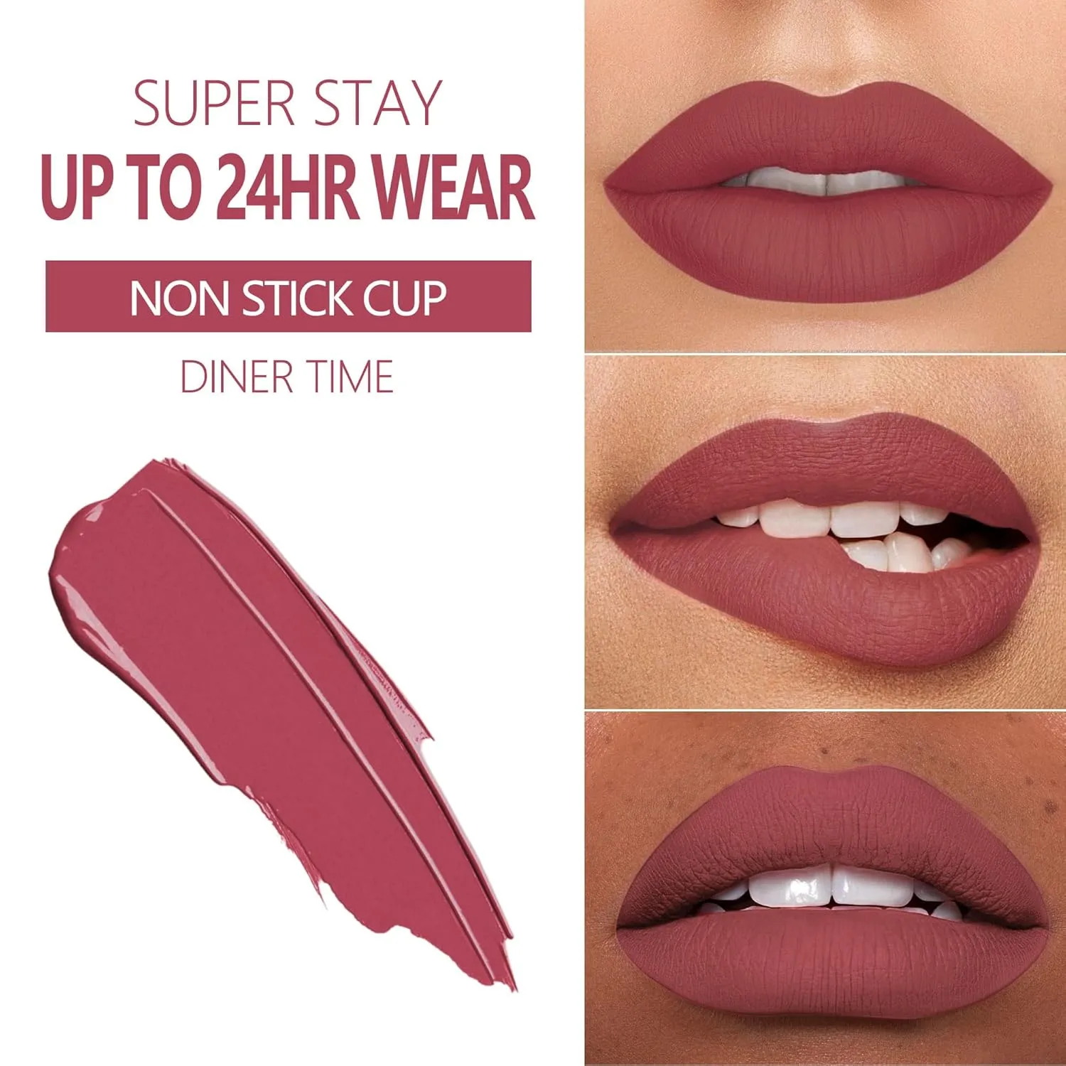 MAKI YIKA 3Pcs Matte Liquid Lipstick Makeup Set, Black Dark Red Nude Lipstick Long Lasting Smudge Proof Transfer Proof Lip Makeup |Black/DarkRed/Nude