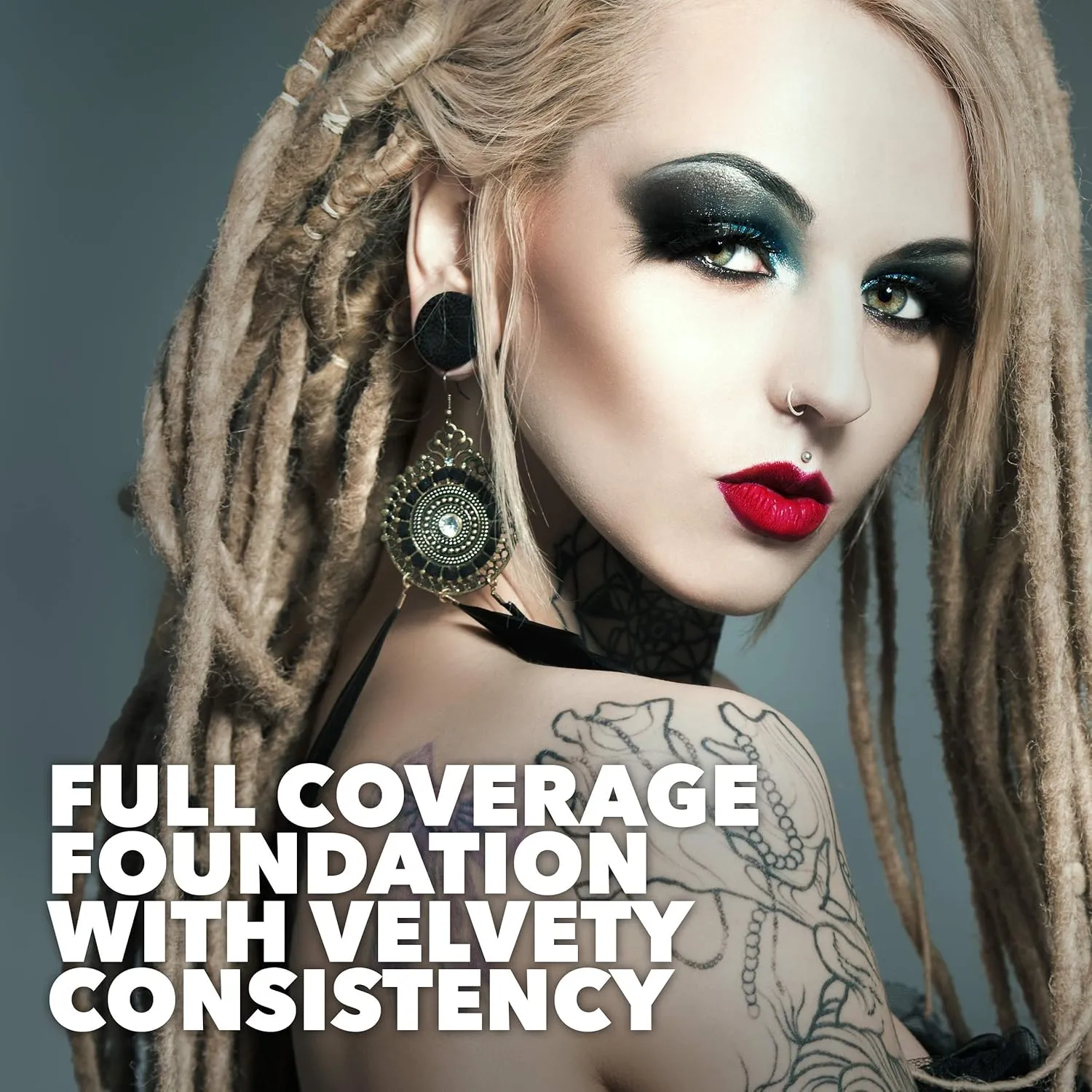 MANIC PANIC Goth White Cream to Powder Foundation - White Foundation for Goth Makeup, Cosplay & Halloween - Full Coverage & Matte Finish - Vegan & Cruelty-Free Cream Makeup