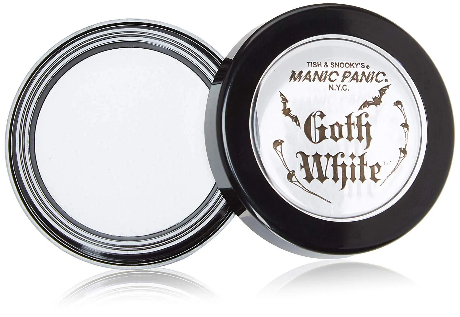 MANIC PANIC Goth White Cream to Powder Foundation - White Foundation for Goth Makeup, Cosplay & Halloween - Full Coverage & Matte Finish - Vegan & Cruelty-Free Cream Makeup