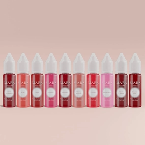 MARA PRO Full Lip Pigments Set – 10 Professional Permanent Makeup Pigments for Lip Blush and Shading