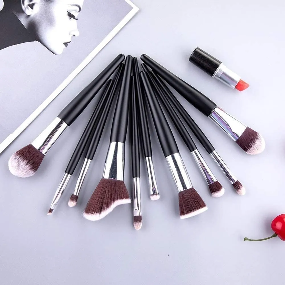 Marycan Makeup Brushes set 10 Piece Makeup Brush Set with Bag Foundation Blending Blush Eyeliner Shadow Brow Concealer Brushes Kit(Black,23 * 13 * 4cm)