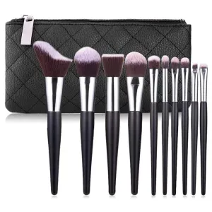 Marycan Makeup Brushes set 10 Piece Makeup Brush Set with Bag Foundation Blending Blush Eyeliner Shadow Brow Concealer Brushes Kit(Black,23 * 13 * 4cm)