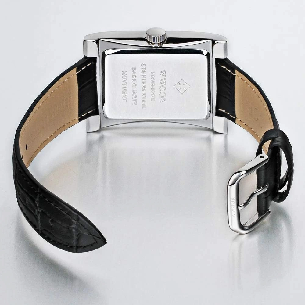 MASTOPMen's Quartz Watches Leather Waterproof Analog Date Classic Business Rectangle Fashion Minimalist Wrist Watch